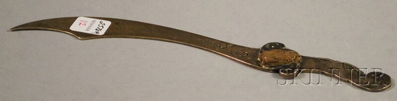 Appraisal: Shiebler Sterling Silver Dagger-form Letter Opener with kt gold Roman