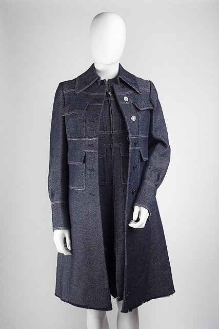 Appraisal: A Ted Lapidus soft denim dress and coat set the