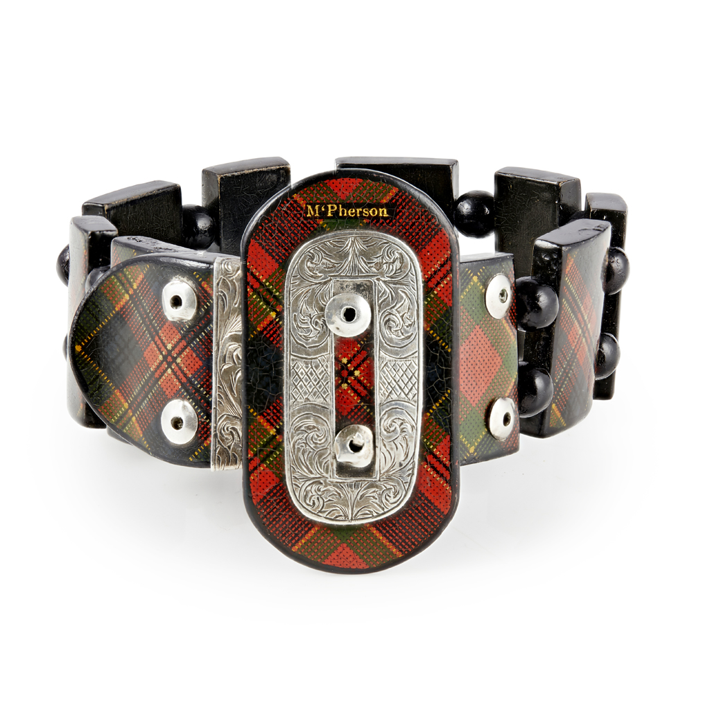 Appraisal: A MAUCHLINE 'TARTAN WARE' BRACELET LATE TH CENTURY McPherson tartan