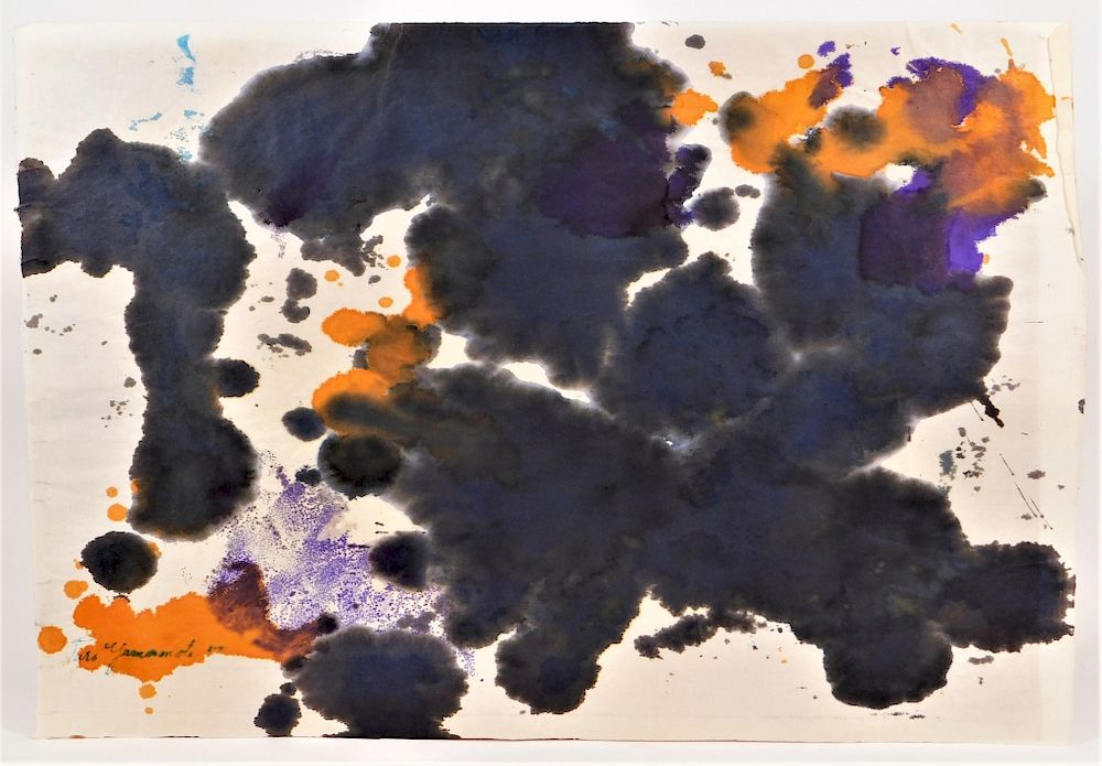 Appraisal: Taro Yamamoto Abstract Expressionist WC Painting Taro Yamamoto California Connecticut