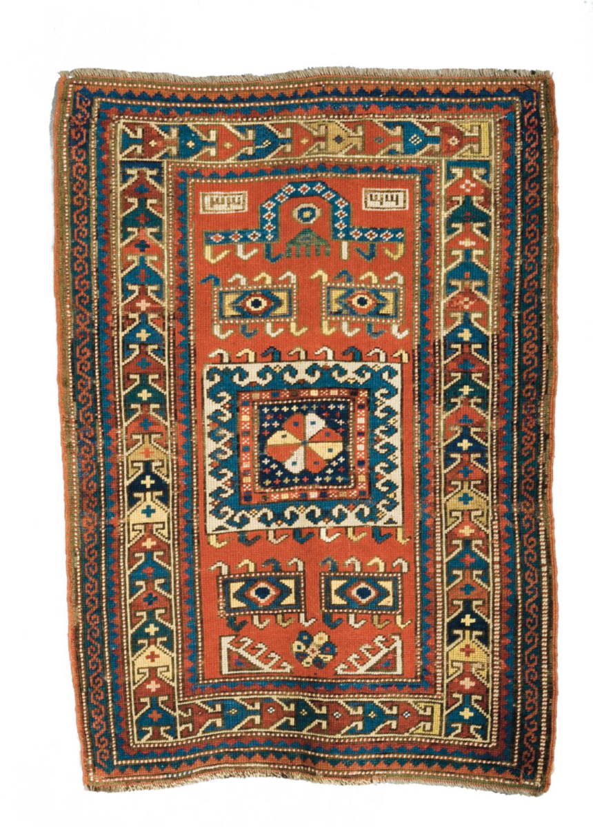 Appraisal: PRAYER RUG SOUTH CAUCASUS CIRCA The madder red field centering