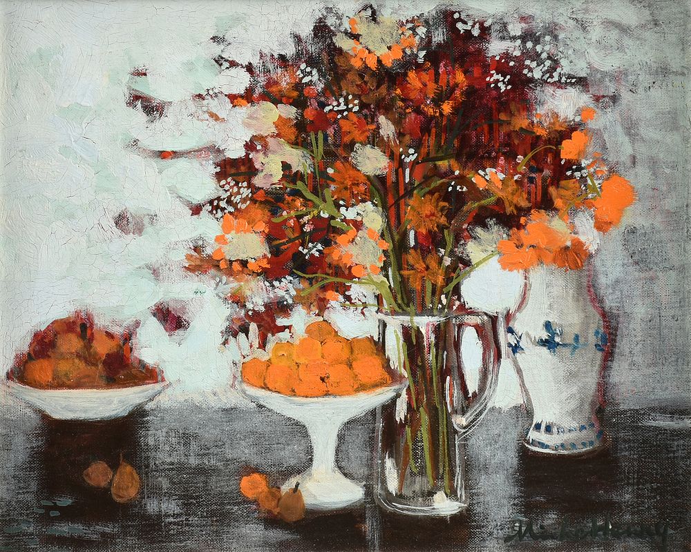 Appraisal: MICHEL HENRY French - A PAINTING Still Life of Oranges