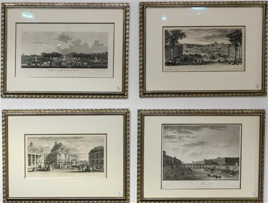 Appraisal: Sale Lot A Set of Four French Architectural Engravings th