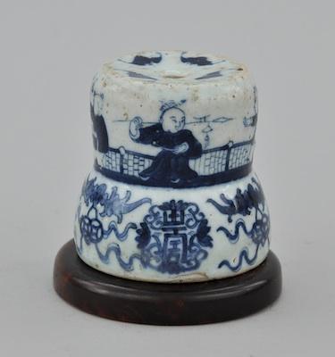 Appraisal: A Chinese Pottery Incense Holder Thickly potted incense holder decorated