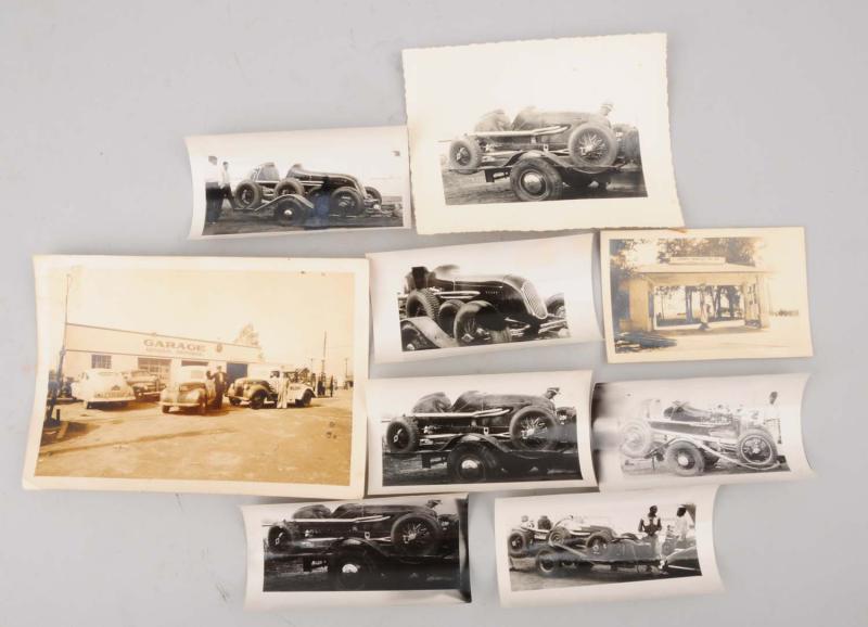 Appraisal: This lot includes photos of race cars and service stations