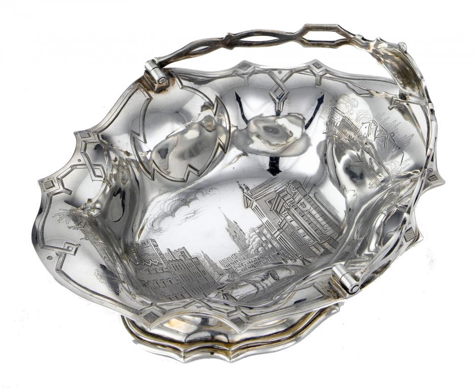 Appraisal: OXFORD A RARE VICTORIAN SILVER BASKET engraved with a a