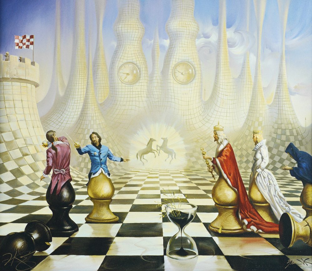 Appraisal: KUSH Vladimir Russian - ''Chess Game'' '' x '' signed