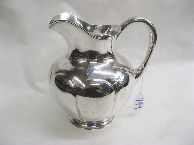 Appraisal: THE KALO SHOP ARTS CRAFTS STERLING PITCHER hand wrought trademark