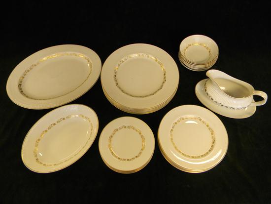 Appraisal: Royal Doulton china Fairfax pattern twenty-seven pieces white with gold