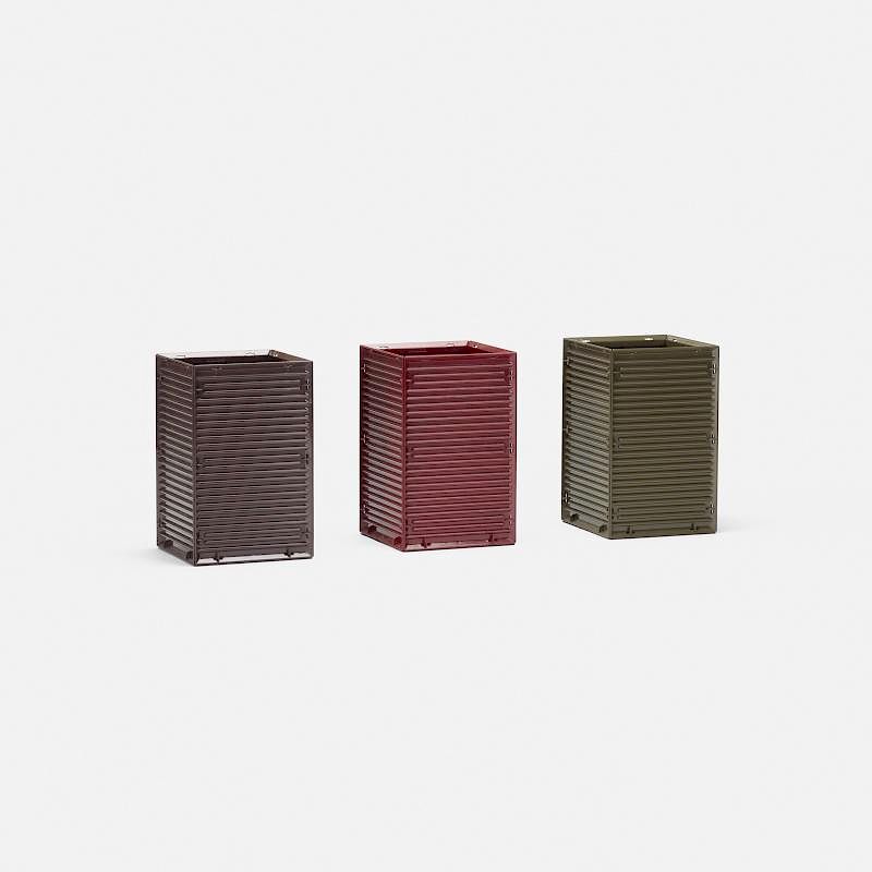 Appraisal: Ettore Sottsass Synthesis wastepaper baskets set of three Ettore Sottsass