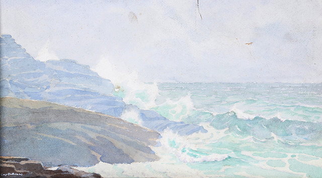 Appraisal: GUY DOLLMAN TH CENTURY A coastal view with breakers crashing