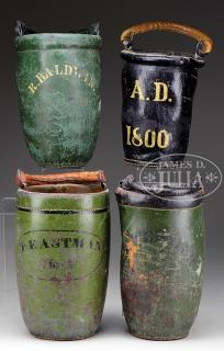 Appraisal: COLLECTION OF FOUR AMERICAN LEATHER FIRE BUCKETS First quarter th