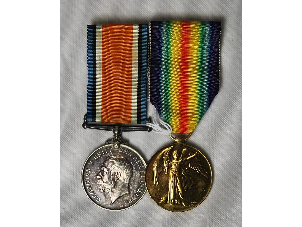 Appraisal: A Great War casualty pair War Medal and Victory Medal