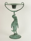 Appraisal: SMOKING STAND - Circa cast bronze penguin form floor mounted