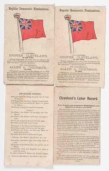 Appraisal: Anti- Cleveland Thurman Illustrated Political Tickets Lot of in period