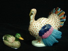 Appraisal: A Herend figure of a turkey together with a porcelain