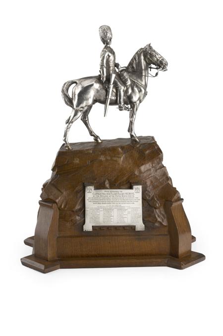 Appraisal: An impressive Scottish silver military statue centrepiece Hamilton Inches Edinburgh