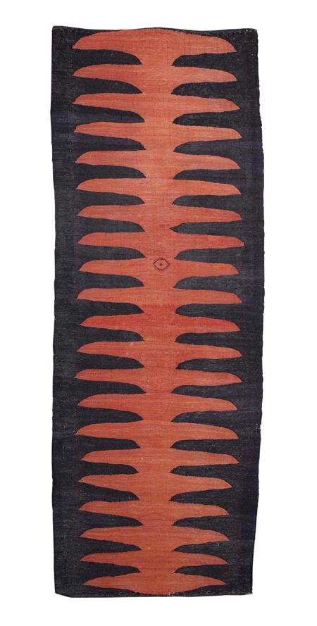 Appraisal: TIBETAN FLATWEAVE RUNNER TH CENTURY the field with red and