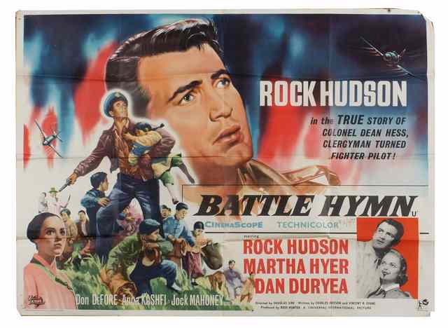 Appraisal: BATTLE HYMN Universal International war starring Rock Hudson British quad