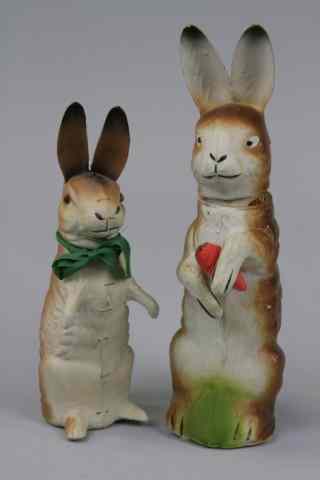 Appraisal: TWO LARGE UPRIGHT RABBIT CANDY CONTAINERS Two wonderful Easter Bunny