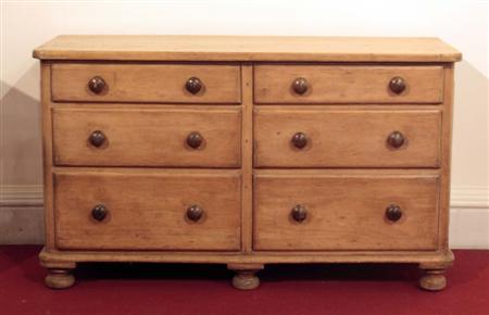 Appraisal: A Victorian pine chest of two banks of three graduated