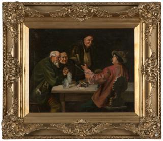 Appraisal: th Century Continental School Four figures at a tavern table