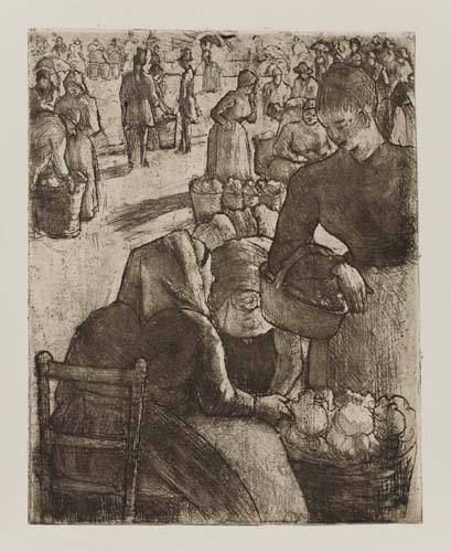 Appraisal: CAMILLE PISSARRO March aux L gumes Etching and drypoint x