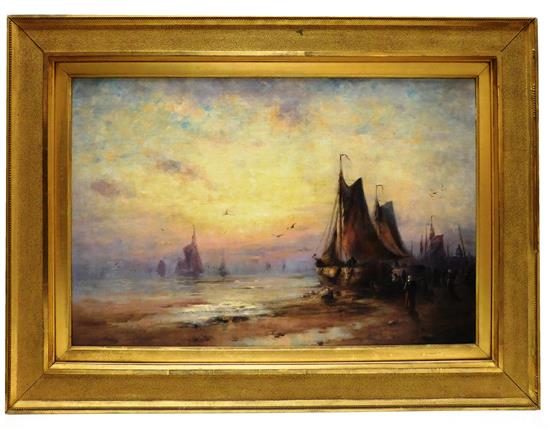 Appraisal: George Bunn American active - oil on canvas depicting sail