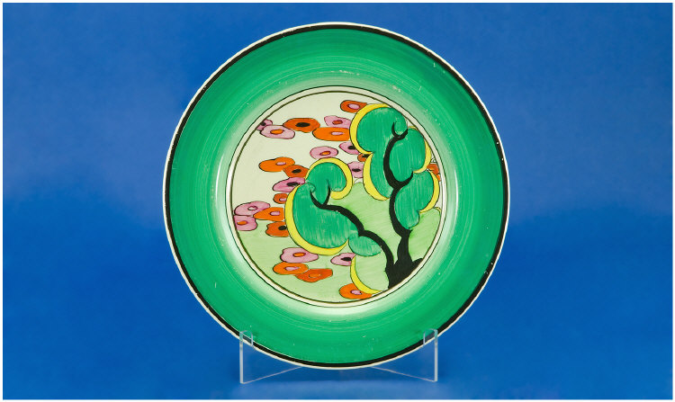 Appraisal: Clarice Cliff Cabinet Plate C Trees Erin Green Design inches