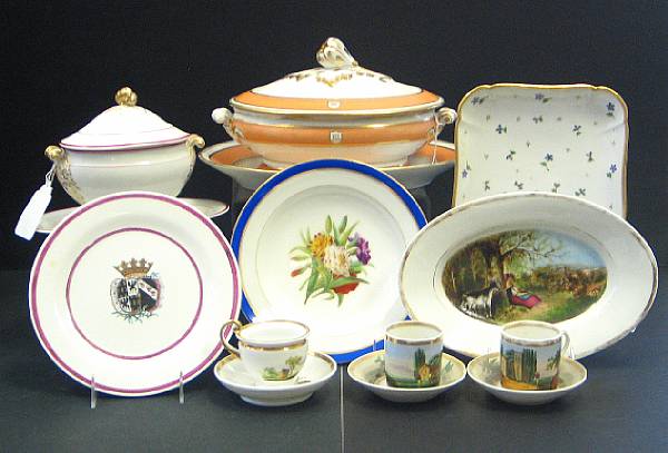 Appraisal: An assembled group of French porcelain tableware th century Comprising