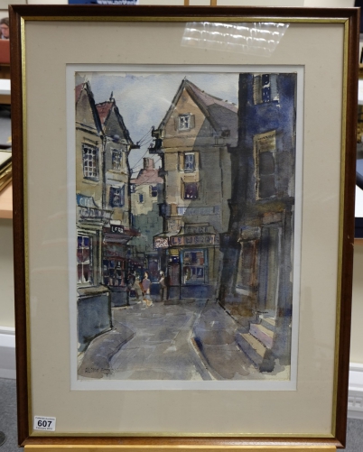 Appraisal: Alston E F Emery Watercolour painting ''A corner of Boulogne''