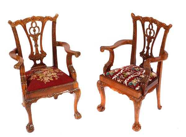 Appraisal: A group of two George III style mahogany child's chairs