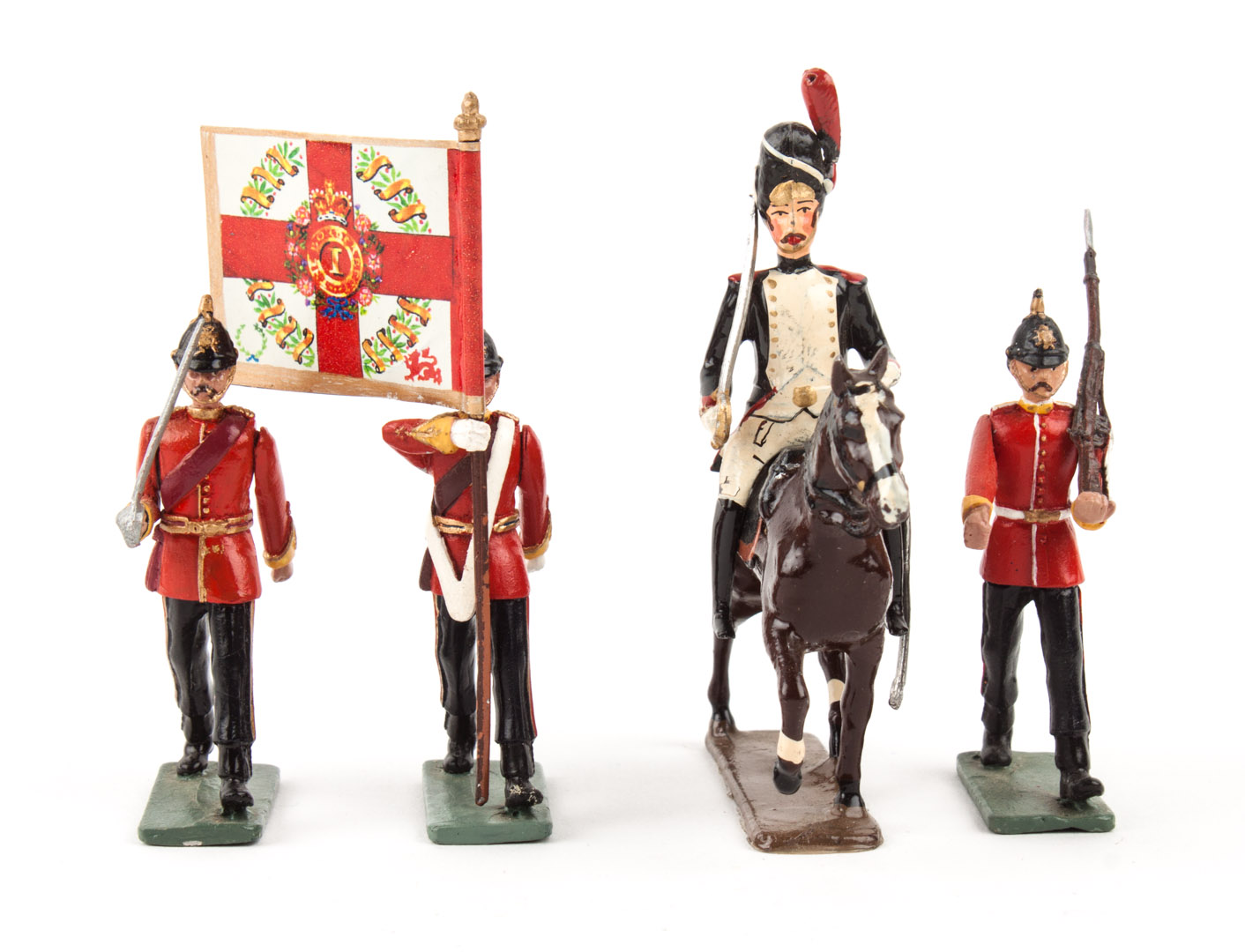 Appraisal: painted lead soldiers officer standards and rifleman dressed in late