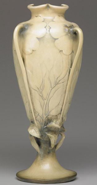 Appraisal: AMPHORA Tall Art Nouveau vase with four floral stems as