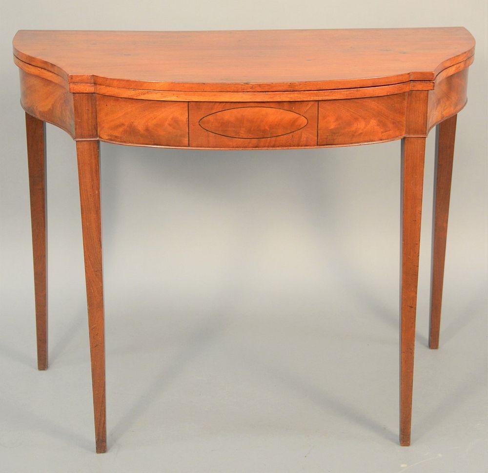 Appraisal: Federal Mahogany Games Table having shaped top over conforming frieze