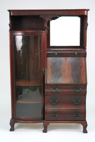 Appraisal: LATE VICTORIAN MAHOGANY CHINA SECRETARY American late th century The