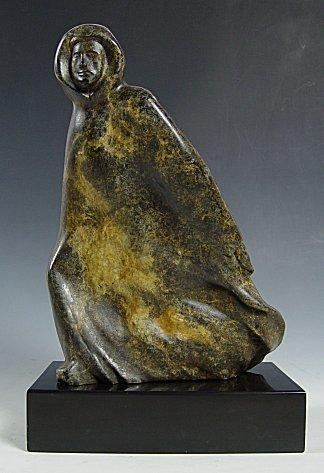 Appraisal: HASEN Burt Stanley American - Cloaked Man Striding Marble on