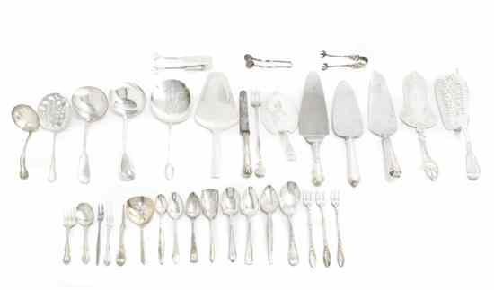 Appraisal: Thirty-Four English and American Sterling Silver and Silverplate Flatware Articles