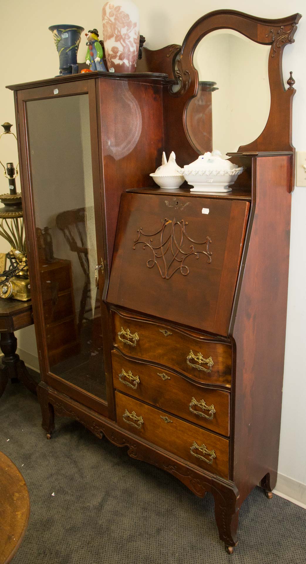 Appraisal: Victorian side-by-side bookcase desk