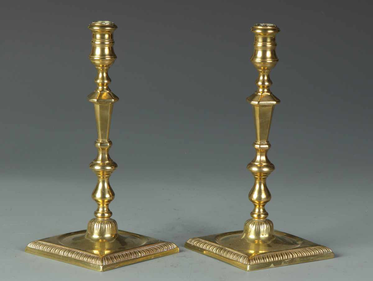 Appraisal: Pair of Brass Candlesticks Ht ''E