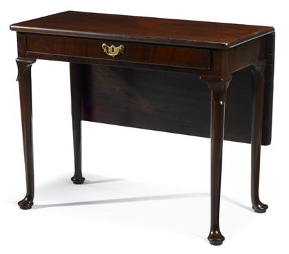 Appraisal: George III mahogany single drop-leaf side table The rectangular top