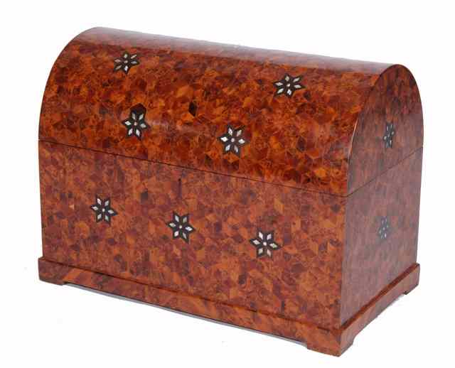 Appraisal: A TH CENTURY STYLE THUYA PARQUETRY DOME TOP SMALL TRUNK