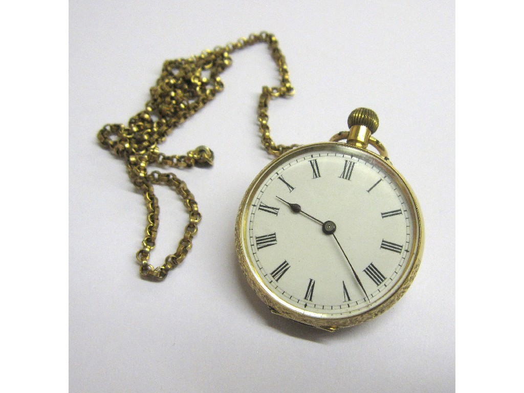 Appraisal: Fifteen carat gold cased fob watch in original fitted box