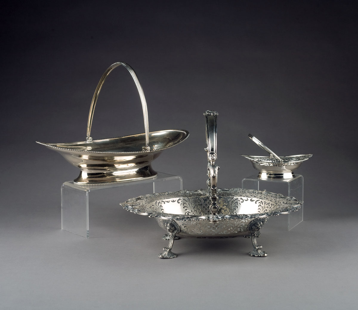 Appraisal: GEORGE III SILVER SWEETMEAT BASKET LONDON - PROBABLY THOMAS SHARRATT