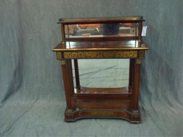 Appraisal: Regency rosewood Pier table with bronze mounts and Boulle inlay