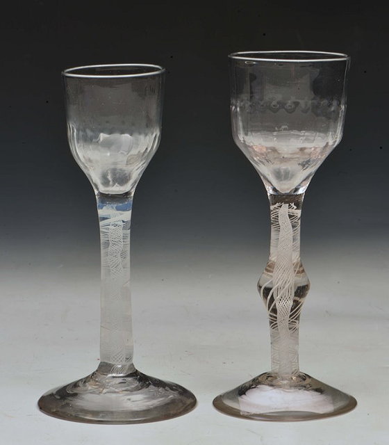 Appraisal: A SINGLE ALE GLASS with double cotton-twist stem th Century