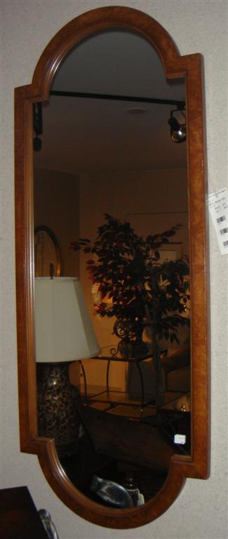 Appraisal: MIRROR WITH BURLWOOD FRAME h w in Provenance ANTIQUE CONTEMPORARY