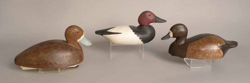 Appraisal: Three decoys th c including a canvasback signed Koss l