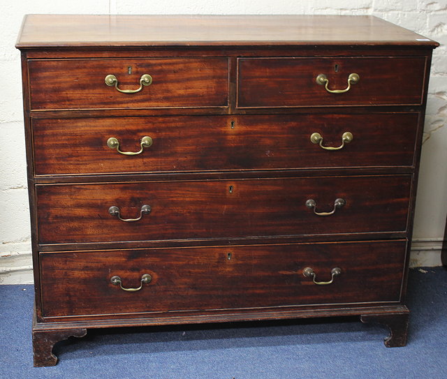 Appraisal: A VICTORIAN MAHOGANY CHEST of two short and three long