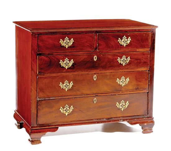 Appraisal: Georgian style mahogany chest of drawers late th century rectangular